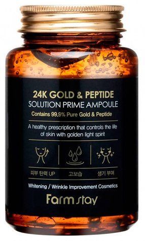 Сироватка омолоджуюча з пептидами і золотом FarmStay 24K Gold & Peptide Solution Prime Ampoule 250ml au-2353 фото