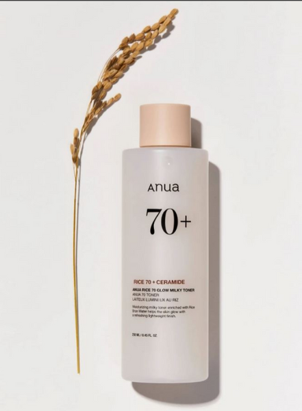 Живильний тонер на основі рисової води для сяяння шкіри Anua Rice 70 Glow Milky Toner 250ml to-35455 фото