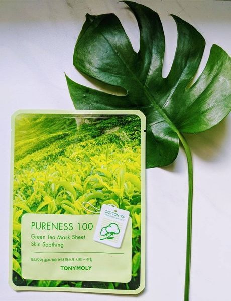 Маска З Екстрактом Зеленого Чаю Зволожуюча Заспокійлива Tony Moly Pureness 100 Green Tea Mask Sheet tk-1087 фото