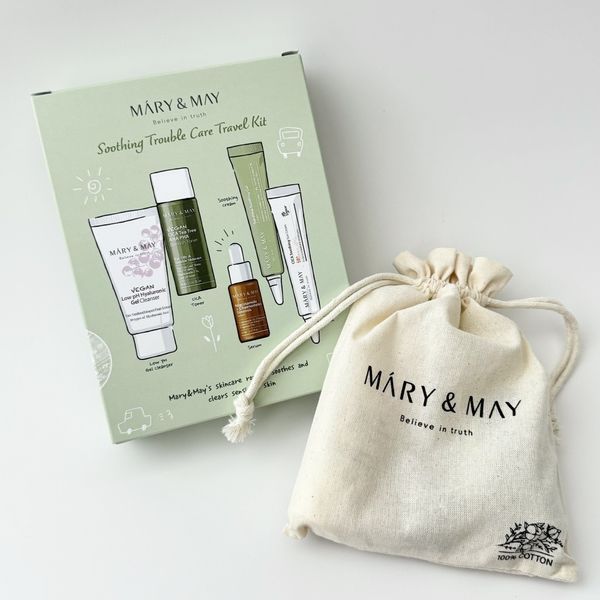 Набір мініатюр Mary&May Soothing Trouble Care Travel Kit (Toner+Serum+Cream+Suncream+Gel cleanser) li-82453 фото