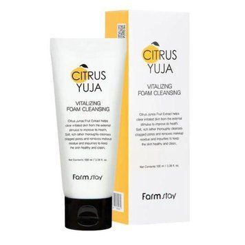 Пенка для умывания с Юдзу FarmStay Citrus Yuja Vitalizing Foam Cleansing 100ml pe-8412 фото