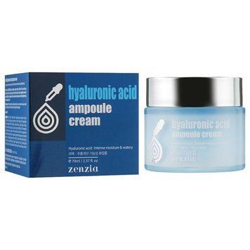 Крем для обличчя з гіалуроновою кислотою ZENZIA HYALURONIC ACID AMPOULE CREAM 70ml au-8670 фото
