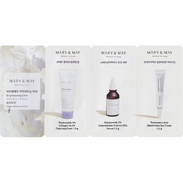 Набор миниатюр для осветления кожи Mary & May Brightening Line 3Step Sachet (Cleansing Foam 1,5g+Serum 1,5g+Eye Cream 1,5g) mi-8857 фото