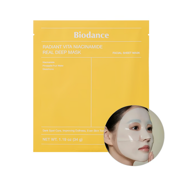 Гідрогелева маска з ніацинамідом Biodance Radiant Vita Niacinamide Real Deep Mask 1sheet tk-61466 фото