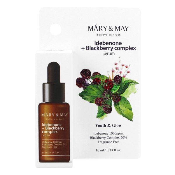 Сироватка для обличчя антиоксидантна з ідебенон Mary & May Idebenone + Blackberry Complex Serum 10ml au-71861 фото