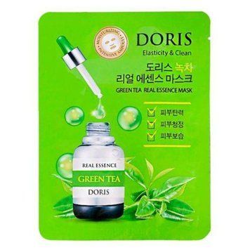 Тканинна маска із зеленим чаєм DORIS GREEN TEA REAL ESSENCE MASK 25ml tk-8672 фото