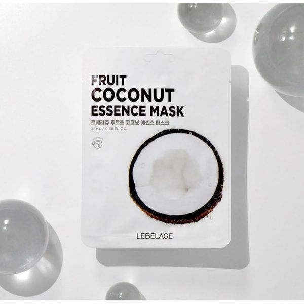 Тканинна маска для обличчя з екстрактом кокосу Lebelage Fruit Coconut Essence Mask 23ml tk-92291 фото