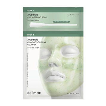 Маска-пілінг двоетапна 30g Celimax JI WOO GAE CICA PHA PEEL 2-STEP GEL MASK ce-57255 фото