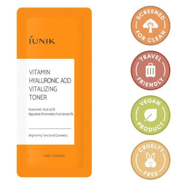 Увлажняющий тонер iUNIK Vitamin Hyaluronic Acid Vitalizing Toner Sample 1.5ml to-11481 фото