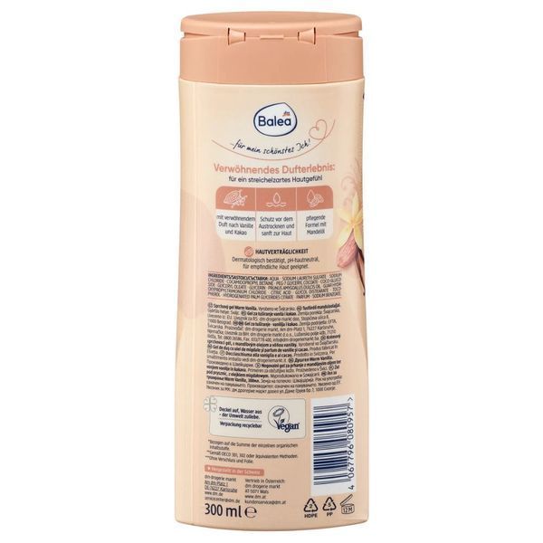 Нежный гель для душа Ваниль и Какао Balea 300 ml fa-5634 фото