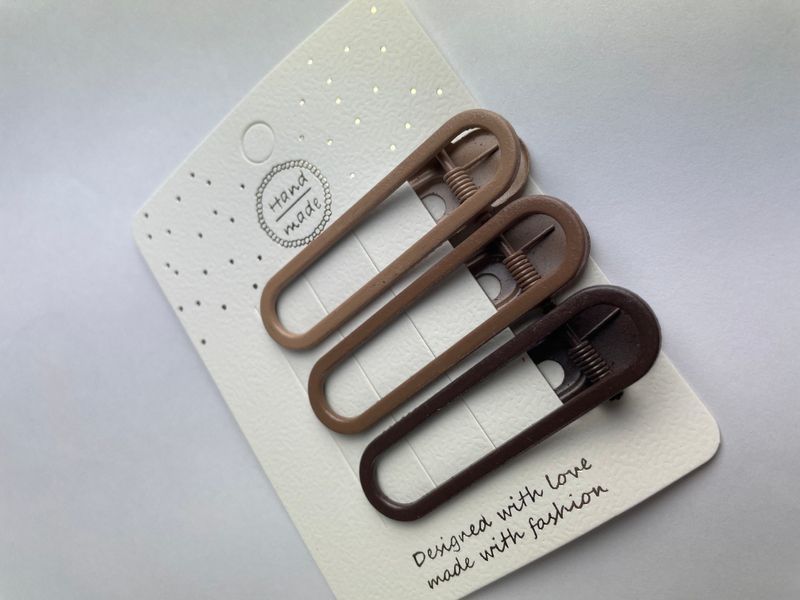 Набір Заколок зажимів для волосся CHACOTT Hair Set Clips Beige 6cm dl-66425 фото