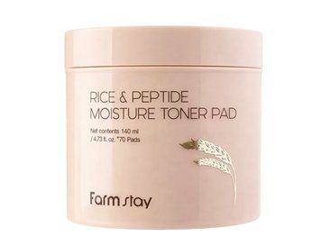 Тонер педи FARMSTAY RICE & PEPTIDE MOISTURE TONER PAD fa-30920 фото