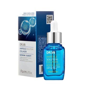 Омолоджувальна сироватка ампульна з колагеном FarmStay DR.V8 Ampoule Solution Collagen 30ml au-2895 фото