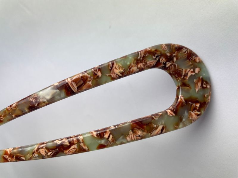 Заколка для волос France hair clip U-shaped Marble- Blue 11cm dl-66616 фото