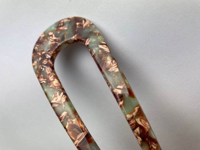 Заколка для волос France hair clip U-shaped Marble- Blue 11cm dl-66616 фото