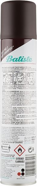 Шампунь сухий безсульфатний для волосся Batiste Dry Shampoo Dark and Deep Brown a Hint of Color 200ml sh-4678 фото