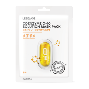 Тканинна маска для обличчя з коензимом Q10 Lebelage Coenzyme Q-10 Solution Mask 23g tk-52796 фото