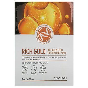 Питательная тканевая маска с золотом Enough Rich Gold Intensive Pro Nourishing Mask 25g tk-11447 фото