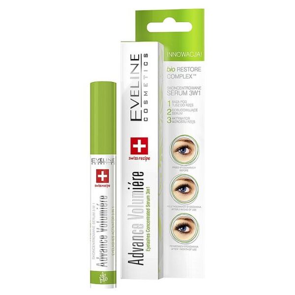 Активная сыворотка для ресниц 3 в 1 Eveline Cosmetics Eyelashes Concentrated Serum Mascara Primer 3 In 1 10ml uh-7730 фото