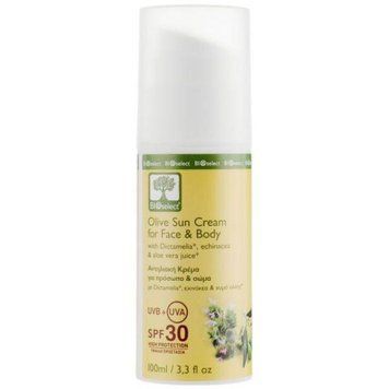 Оливковый солнцезащитный крем для лица и тела Bioselect Olive Sun Cream For Face & Body SPF30 100ml te-7637 фото
