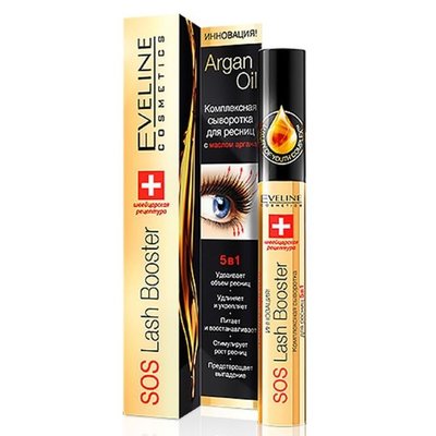 Комплексна сироватка для вій з олією арганії 5 в 1 Eveline Cosmetics Sos Lash Booster 10ml uh-7729 фото