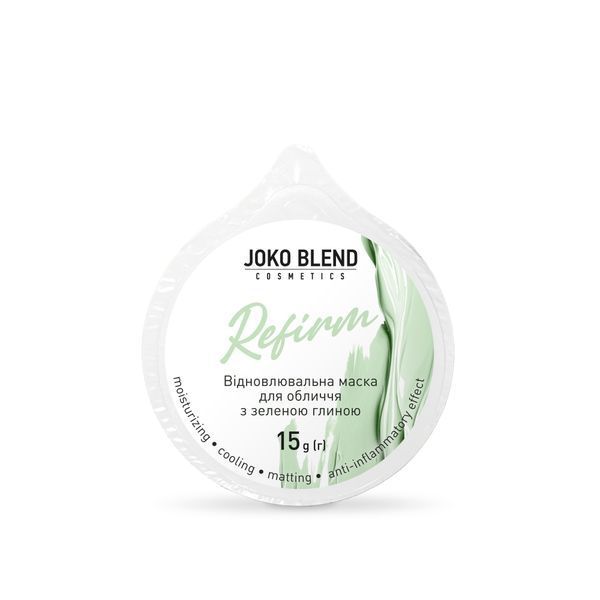 Восстановительная маска для лица с зеленой глиной Refirm Joko Blend 15 г jb-11357 фото