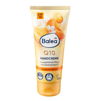 Крем для рук Q10 з олією абрикосових кісточок і сонцезахисним фактором Balea LSF 15 ba-00034 фото