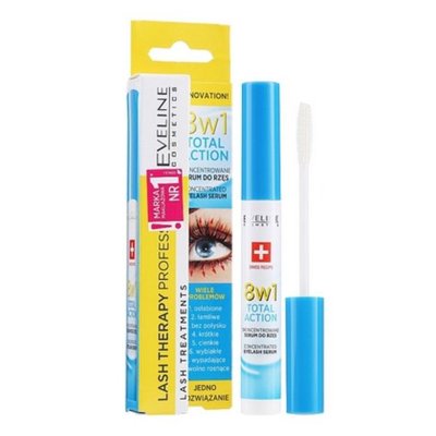 Сыворотка для ресниц Eveline Cosmetics Multi-Purpose Eyelash Serum Total Action 8in1 10ml uh-7731 фото