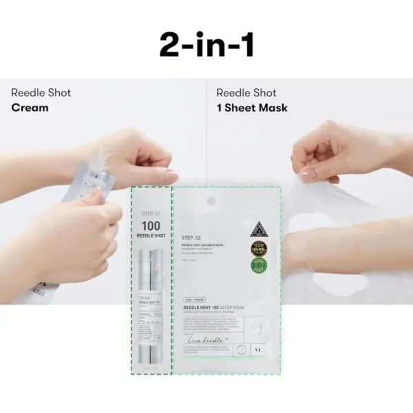 Двоетапна маска для обличчя VT COSMETICS [1EA] MILD REEDLE SHOT 50 2-STEP MASK tk-06020 фото