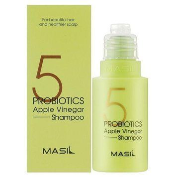 Безсульфатний шампунь із пробіотиками Masil 5 Probiotics Apple Vinegar Shampoo 50ml sh-8448 фото