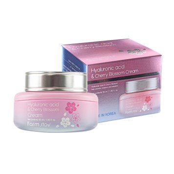 Крем для обличчя зволожувальний FARMSTAY HYALURONIC ACID & CHERRY BLOSSOM CREAM [55ml] su-30692 фото