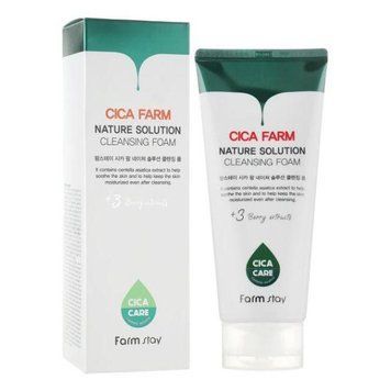 Пенка с экстрактом центеллы азиатской FarmStay Cica Farm Nature Solution Cleansing Foam 180ml pe-8983 фото