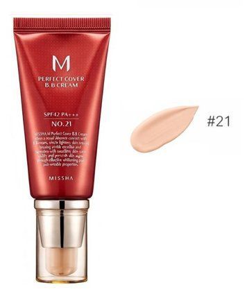 ВВ Крем Матуючий З Ідеальним Покриттям Missha M Perfect Cover BB Cream SPF42 PA+++ (50ml, 21 відтінок - світлий беж) vv-214 фото