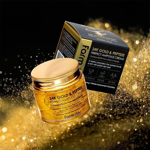 Крем Антивіковий З Колоїдним Золотом І Пептидами FarmStay 24K Gold Peptide Perfect Ampoule Cream 80ml au-2221 фото