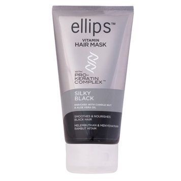 Маска для волосся Шовкова Ніч з Про-Кератиновим комплексом Ellips Vitamin Hair Mask Silky Black 120ml 029 фото
