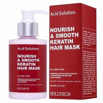 Поживна маска для волосся з активними кислотами та кератином Hollyskin Acid Solution 200ml 0282h фото
