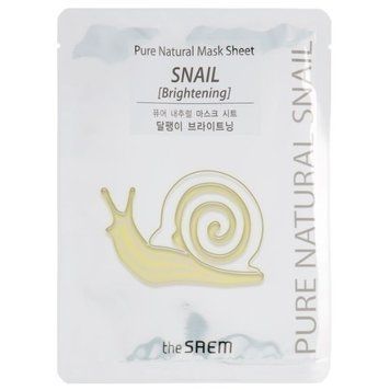 Маска тканевая улиточная The Saem Pure Natural Mask Sheet Snail Brightening 1шт tk-11390 фото