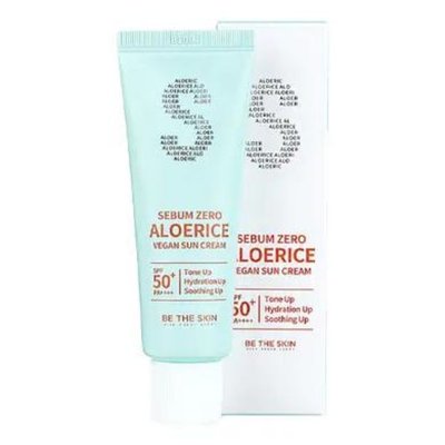 Сонцезахисний крем для обличчя Be The Skin SEBUM ZERO ALOERICE VEGAN SUN CREAM SPF 50, PA, 50ml so-7917 фото