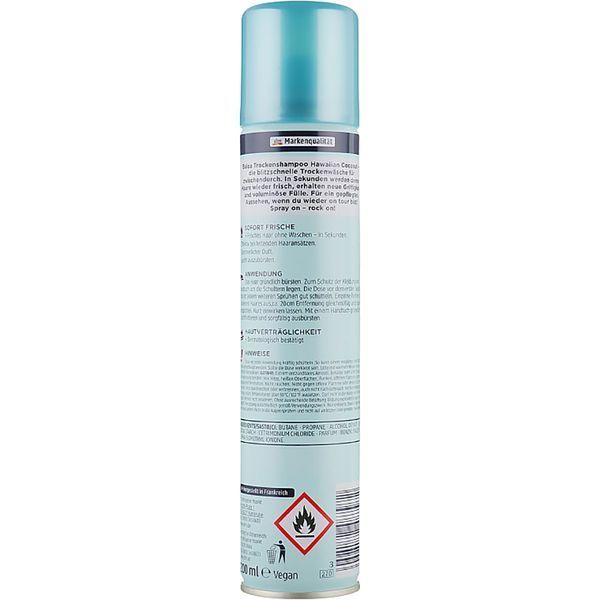 Сухий шампунь для волосся "Гавайський кокос" Balea Hawaiian Coconut Dry Shampoo, 200 ml sh-2000 фото