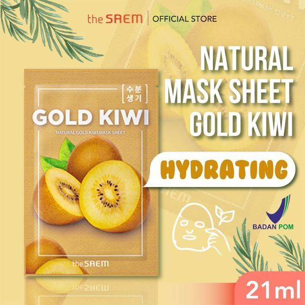 Тканевая маска для лица с экстрактом киви The Saem Natural Gold Kiwi Mask Sheet 1шт tk-11392 фото
