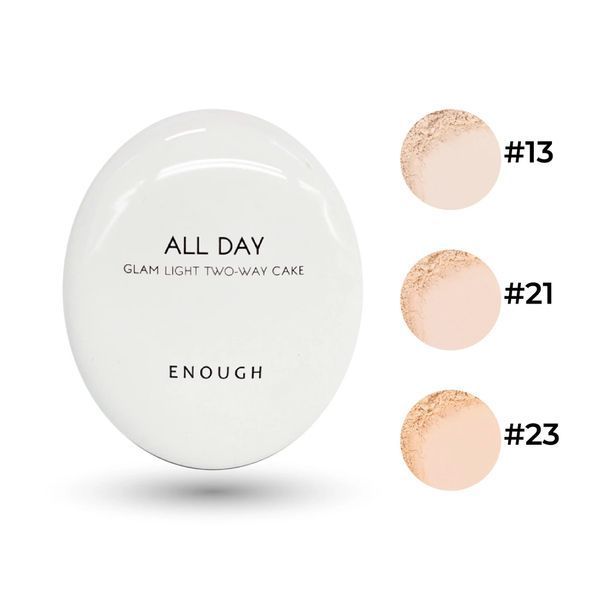 Пудра для обдиччя ENOUGH All Day Glam Light Two-Way Cake SPF 28 PA++#21 ku-14506 фото