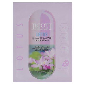 Зволожуюча ампульна маска для обличчя з екстрактом лотоса JIGOTT LOTUS REAL AMPOULE MASK 27ml tk-8633 фото