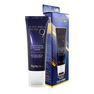 Сыворотка для лица FARMSTAY BLACK SNAIL & PEPTIDE9 PERFECT FACIAL & NECK ROLLER SERUM 100ml su-30913 фото