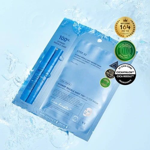 Двоетапна гідрогелева маска для обличчя VT COSMETICS (1EA) HYDROP REEDLE SHOT 100hL 2-STEP MASK tk-07607 фото