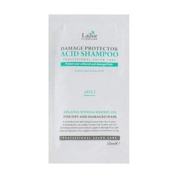 Шампунь для фарбованого волосся безлужний рН 4.5 La'dor Damaged Protector Acid Shampoo 10ml sh-6697 фото