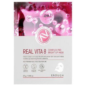 Тканевая маска для лица с витаминами Enough Real Vita 8 Complex Pro Bright Up Mask 25g tk-11445 фото