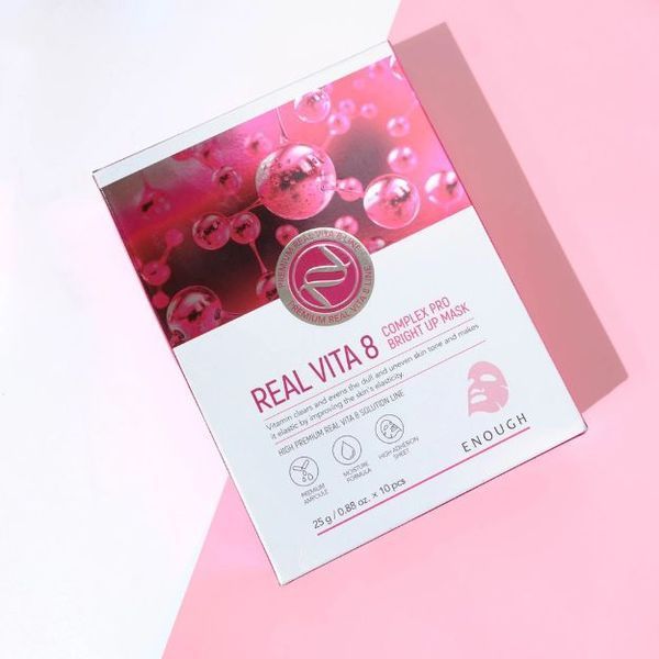 Тканинна маска з вітамінами Enough Real Vita 8 Complex Pro Bright Up Mask 25g tk-11445 фото