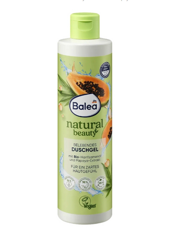 Гель для душу Balea Natural Beauty Hanfsamen & Papaya 250 ml re-08536 фото