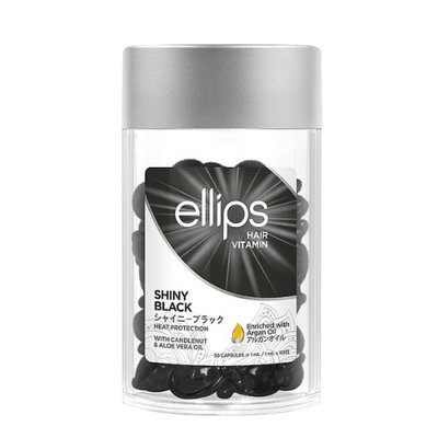 Витамины для волос Ночное сияние с ореховым маслом кукуи и алоэ вера Ellips Hair Vitamin Shiny Black with Kemeri Aloe Vera Oil, 50x1ml 0019 фото