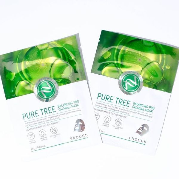 Тканевая маска с экстрактом чайного дерева Enough Pure Tree Balancing Pro Calming Mask 25g tk-11446 фото